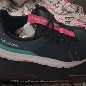 Timberland PRO Green and Pink Safety Toe Shoes
